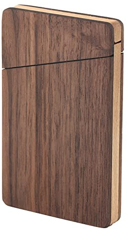 Veciado Portatile Porta Biglietti da Visita nel Legno per Uomini e Donne Porta Biglietti da Visita Portatile nel Legno di Noce