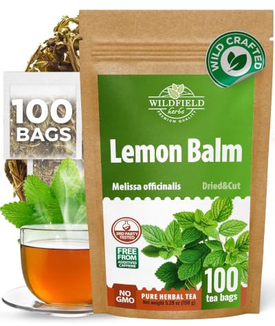 100 Bags Dried Lemon Balm Herb Frontier Loose Lemon Balm Tea (Melissa Officinalis Tea) - 100 Count 1.5 g Bags Melissa Herb Te De Toronjil