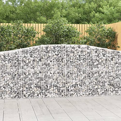 CIADAZ Gabionen mit Hochbogen 10 STK, Gabionenkörbe, Gabionen Hochbeet, Steinkorb, Gabionengitter, Kräuterspirale Für Garten, Drahtkorb Für Pflanzen, 400x50x100/120cm Verzinktes Eisen