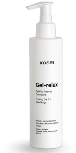 KOSEI - GEL RELAX | Gel Frio Piernas Cansadas Alivio Inmediato | Reduce Dolor de Piernas y Pies | Mejora la Circulación | Combate Celulitis, Varices y Grasa | Contiene Aloe Vera - Acción calmante