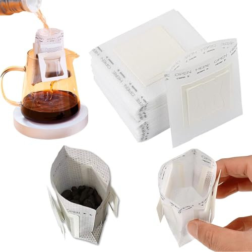 30 bolsas de café goteo, con bolsas de filtro de oído colgantes, filtro de papel de café portátil, bolsas de café colgantes, bolsas de café desechables para la mayoría de tazas, viajes, camping, hogar