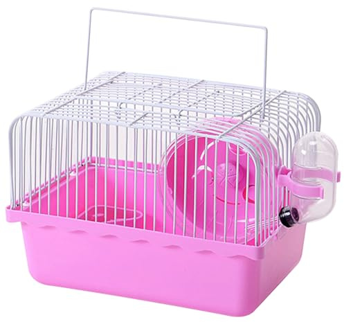 XJKLBYQ Hamsterbur, husdjursväska, små burar för marsvin med glidande löparhjul, vattenflaska och tillbehör för husdjursleksak/9 x 6,7 x 6,7 x 6,7
