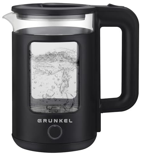 Grunkel HV-18CWPNG, Hervidor Eléctrico de Agua 1,8 L, 1500W, Apagado Automático (Negro)