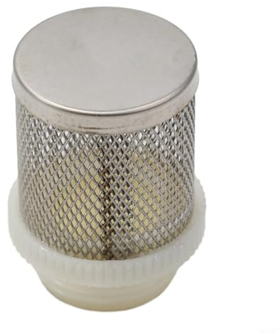 Filtro de manguera de acero inoxidable con ventosa para 34 bombas de lluvia, para uso en césped y jardín (3/4 pulgadas)