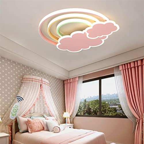 Plafonnier LED Moderne pour Chambre d'enfant, Design Arc-en-Ciel et Nuage, intensité Variable 3 000 K-6 500 K, avec télécommande, en Acrylique, idéal pour Une Chambre d'enfant ou u