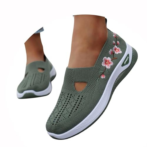 Scarpe Ortopediche Donna Estive Senza Lacci Scarpe Slip On da Corsa Camminare Comode Ginnastica Morbida Sneakers Traspiranti Leggere Sneakers Diabetici Pianta Larga Sanitarie Outdoor Sport