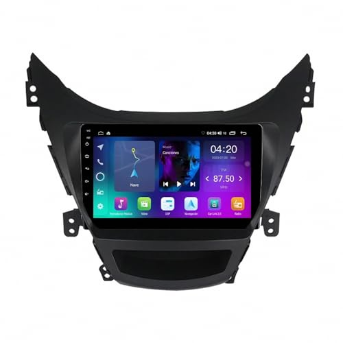 Trådlös Apple Carplay Android Auto-Skärm för Hyundai Elantra Avante I35 2011-2013 Backkamera, Spegellänk, Bluetooth, Röststyrning, Gps-Navigering, Aux, Röstassistent, 8 Kärna 6G+128G