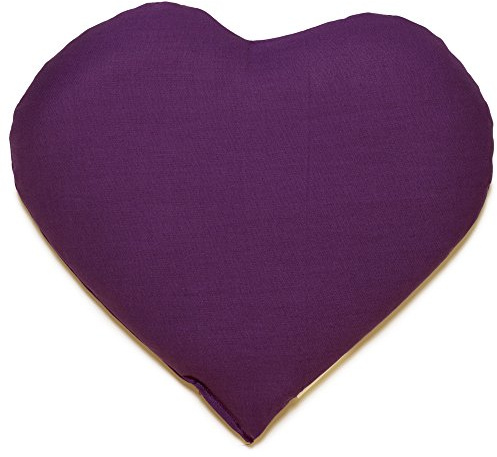 Coussin aux pépins de raisins en forme de coeur environ 30x25cm violet - Coussin thermique - Coussin aux graines - Bouillotte sèche