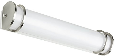 SUNLITE 49141-SU LED Half-Cylinder Bathroom Vanity Light Fixture, Dimmable, 36 Watts, (360W Equivalent) 3060 Lumens, Brushed Nickel Finish, Energy Star Certified, Inch, 30k-warm White