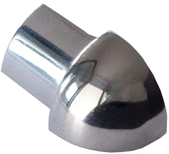 Dalsys Outer Corner Quarter-Round Profile 12.5mm Polished Stainless Steel | External corner for tile profiles, wall and floor edge protection, bathroom and kitchen finishing