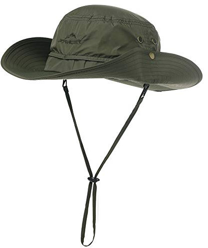Comhats wasserdichte Outdoor Hut Boonie Buschhut Faltbarer mit Kinnband UPF 50+ Herren Armygrün L/XL