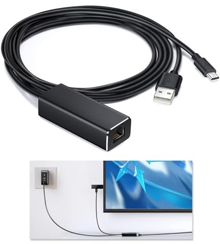 Ethernet Adapter for Fire TV & Chromecast - USB to RJ45 LAN Network Adapter, 100 Mbps High Speed, USB Powered