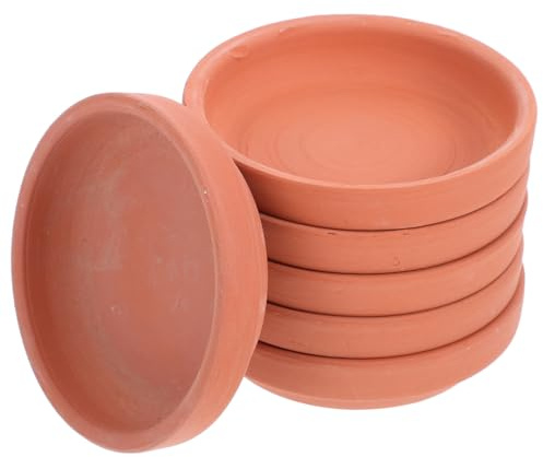 Happyyami 6 Macetas De Terracota con Forma Redonda Platillo para Plantas Plato Maceta Platillo Platillos para Macetas Plantas Bandeja De Agua Platillos para Plantas De Interior