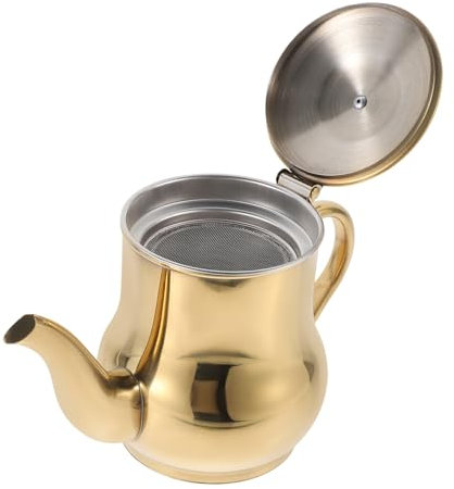 SECFOU Aceitera Con Filtro De Acero Inoxidable Recipiente Práctico Para Aceite Dispensador De Aceite De Cocina