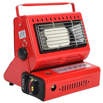 Calefactor de camping portátil de cerámica, 1,3 kW, estufa de camping con encendido piezoeléctrico, calefacción de caza, ahorro de energía, calentador de batería, calentador de para interior,