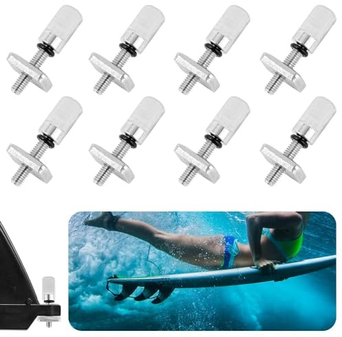 Casenly Surfbrett Finnenschraube, 8 Stück SUP Finnenschraube Surfbrett Schrauben, 316 Edelstahl Surfbrettschrauben, Universal Flossenschrauben Surfbrettzubehör für Longboard, Surfboard, Single Finne