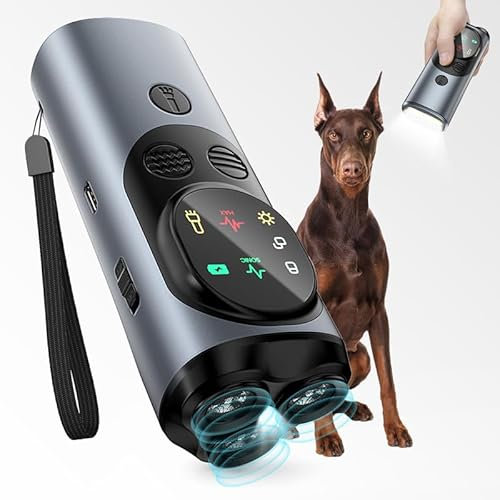 Bubbacare Anti Bell Gerät, Handheld Antibell Ultraschall Gerät, Leistungsstarkes Hunde Bellen Stoppen mit 2 Frequenzmodi, Anti Bellen mit Taschenlampe, Sicheres für Kleine Mittelgroße Große Hunde