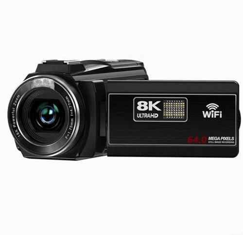JGmotorfi Cámara de video 8K con sensor de 64MP y zoom de 18X, perfecta para la noche para vlogging y necesidades de video profesionales (es negra)