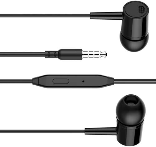 Uqezagpa Auriculares intrauditivos con micrófono con cancelación de ruido, conectores de 3,5 mm, auriculares para teléfonos inteligentes, computadoras, auriculares con micrófono para PC