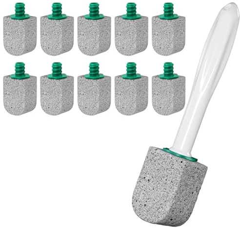Pietra Pomice per WC,10 pezzi Cleaning Block,Pietra Pomice Detergente per WC,con Manico Riutilizzabile,Pulizia Efficace,per Macchie Calcare e urina,WC Bagno Cucina e Piscine