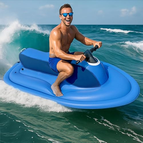 Jet Boat inflable, capacidad para 2 personas, carga máxima de 220 kg, diseño de seguridad de doble aleta, 10 velocidades (7 km/h máx.), tiempo de funcionamiento de 130 minutos, adecuado para uso en