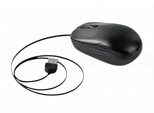 NUEAYMS Ratón con Cable USB, Cable retráctil, ratón pequeño para niños, Accesorios de Escritorio para portátil, Ordenador portátil
