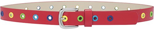 Playshoes Unisex barnbälte med färgglada nitar, 8 – röd, 75 cm