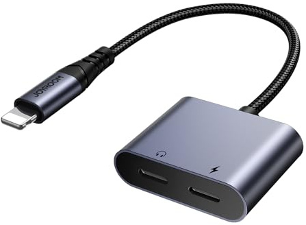 Joyroom SY-L02 Audio-Transfer Series 2-i-1 ljudadapter, svart|12 månaders garanti