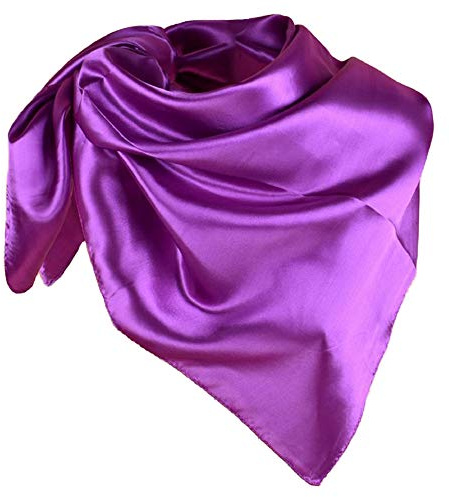 YOFASEN Hijab para Mujeres - Satinado Musulmanas con Velo Pañuelo para la Cabeza Islámico Turbante 90x90cm, Morado