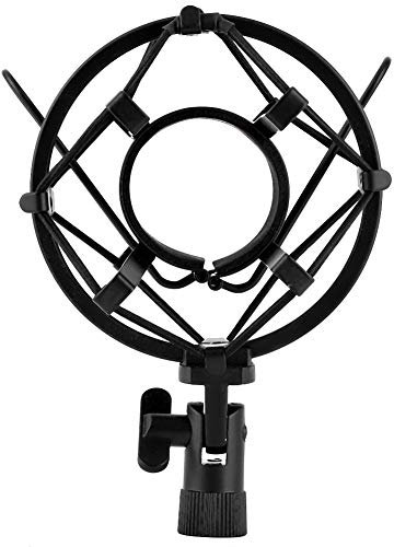 Cikonielf Shock Mount Microphone Plastic Metal Holder Clip for 4350Mm Diameter Condenser Mic Studio Recording Black