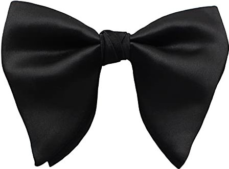 Lovacely Herren-Fliege, übergroß, Satin, Seide, einfarbig, formelle Smoking, große Fliege, C- Schwarz, Einheitsgröße