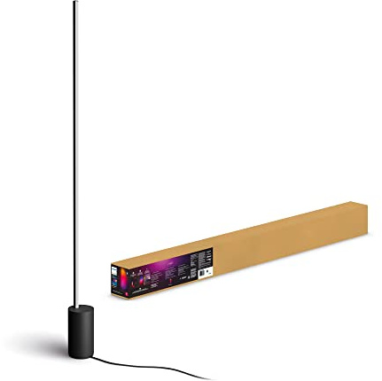 Philips Hue Gradient Signe Floor Lamp, Black | White and Colour Ambiance Light, Smart LED, 1800lm, Dimmable, Bluetooth App Control, Smart Home