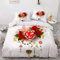Luowei Bettwäsche 135x200cm Rot Rosen Bettbezug Set Romantische Blume Wendebettwäsche Microfaser Deckenbezug mit Reißverschluss und 1 Kissenbezug 80 x 80 cm