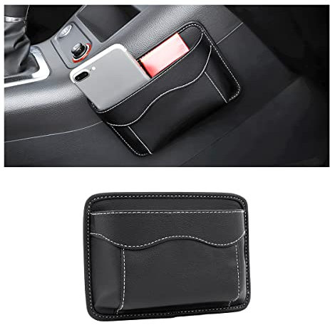 CGEAMDY Seitentasche für Autositze, Mini-Organizer aus Leder, seitliche Aufbewahrungstasche für Autositze, geeignet zum Organisieren von Dokumenten, Ordnern, Notizblöcken etc
