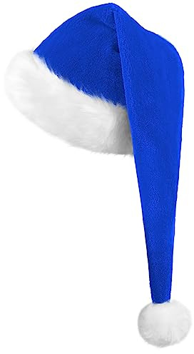 KONVINIT Cappello Natale,Cappello Babbo Natale Adulti,Cappello Babbo Natale Lungo,Cappello Babbo Natale Peluche per uomo e donna