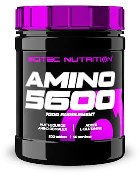 Scitec Nutrition Amino 5600 Tablets, Essential & BCAA Amino Acids with L-Glutamine, Support Muscle Recovery & Growth, Suitable for Men & Women, Whey Protein & Caseinate Formula, 200 Tablets