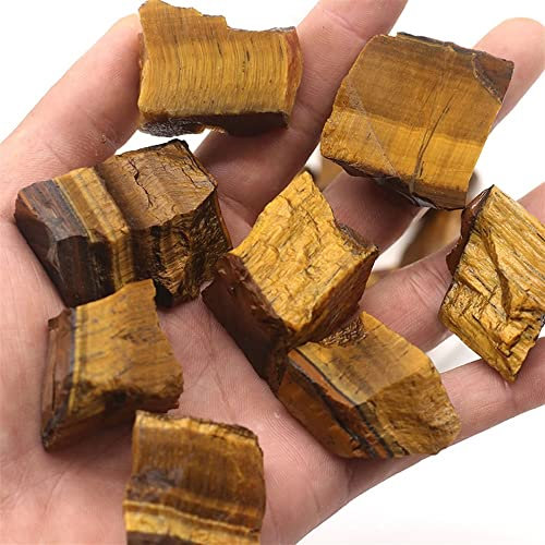 AUOQKQUT Pierre Magique Naturelle Yeux de Tigre, spécimens Bruts, décoration de Maison, Pierres de Quartz, Cristaux, décoration de Plaque de Fleur, décoration décoration d'intérieur(Size:1pack)