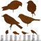 JSMTKJ Rostiges Vögel Deko Rost, 4 Edelrost Metall Vogel Baumstecker Stecker Gartendeko Rostoptik Deko Edelrost Vögel für Holz Zaunfiguren Gartendeko