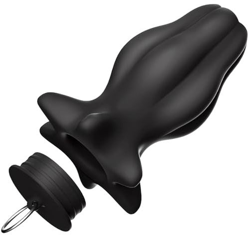 Tappo Anale in Silicone Cavo con Finestra di Visualizzazione e Tappo - Dilatatore Anale per Giochi Intimi ed Espansione - Impermeabile e in Silicone Sicuro (L)