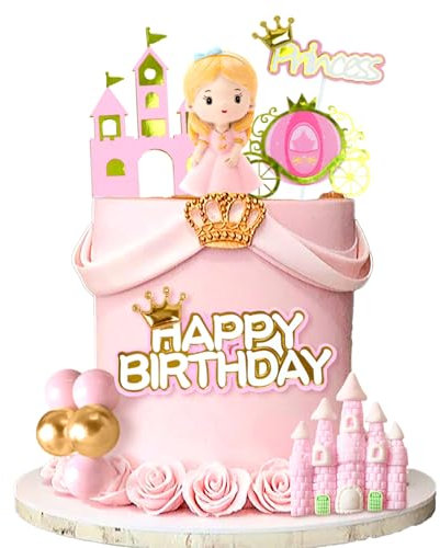 Princess Cake Decorations Princess Cake Topper Princess Castle Cake Toppers For Girls Birthday Party Supplies Favors