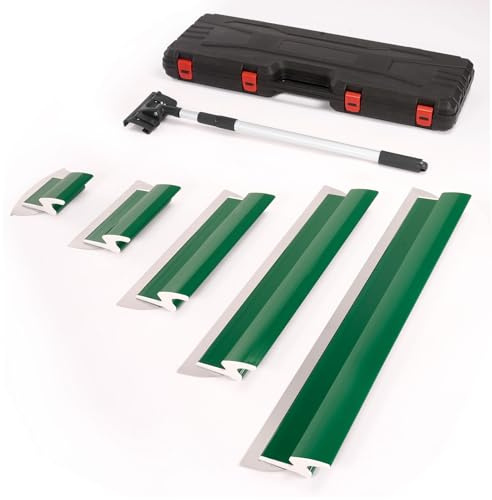Spatole per Stucco Kit, Spatole per Stucco Cartongesso 80cm + 60cm + 40cm + 25cm +19 cm,Cazzuola per Stucco Strumenti Professionali per Lisciare Pareti e Soffitti (80+60+40+25+19cm)