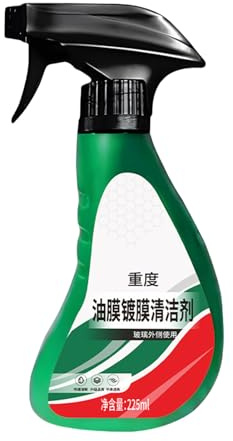 Nettoyant Désincrustant Film Gras Pour Pare-brise - Dégraissant Vitrage Automobile | 225ml pour Restaurer la Clarté et Réparation avec Revêtement contre Poussière, Peinture et Fientes