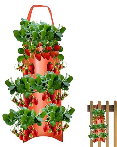 Kixolazr Bolsas De Cultivo para Fresas | Bolsa De Cultivo para Plantas | Accesorio De Jardinería para Cultivar Frutas En Maceta Al Aire Libre En Balcón Patio Terraza