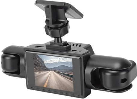 LICAEVEY Cámara de Tablero de 4 Canales Pantalla de 2.0 Pulgadas Vista 360 1080P Cámara de Tablero Delantera Trasera Izquierda Derecha con Grabación en Bucle para Automóviles, Camiones,