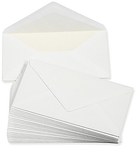 PREMIUM Briefumschläge DIN lang weiss, gefüttert 100 g/qm, 100 Stück, weiß mit Innenfutter/Seidenfutter