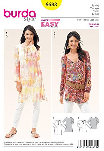 burda Schnittmuster Damen Tunika 6683 Gr. 36-48
