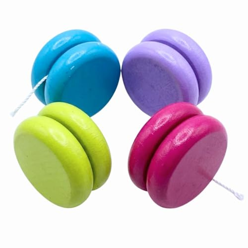 Yo-Yo Pastell en Bois - 4 Pieces - Petit Cadeau Enfants, Anniversaire d'enfant - 6476