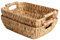 StorageWorks Wicker Storage Baskets for Shelves, Woven Storage Box Organiser with Wooden Handles, Large Wicker Storage Basket, Shelf Baskets for Organising Living Room, Natural Water Hyacinth, 2-Pack