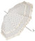 VON LILIENFELD Regenschirm Sonnenschirm Brautschirm Hochzeitsschirm Mary-Poppins-Schirm Auf-Automatik Mary mit Rüschen Polkadots creme mit blauen Punkten