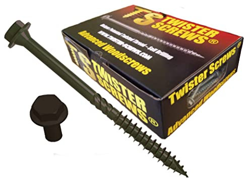 HexDrive from Twister Screws patented self drilling Hex Head Wood Screw ultra sharp, Low Driving Torque (50, 100mm, Grey)